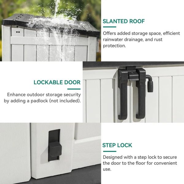 36 cu. ft. waterproof outdoor lateral storage, weatherproof utility shed - Image 5