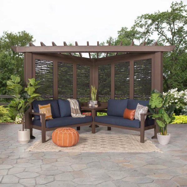 Glendale Modern Steel Pergola with Canopy / Finish: Red - Image 4