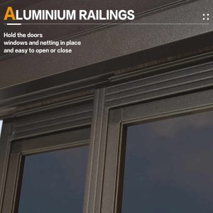Hardtop Gazebo For Patio Screen House Backyard Sunroom With LED Lights Outdoor Aluminum Solarium Canopy 12′ x 14′ - Image 9