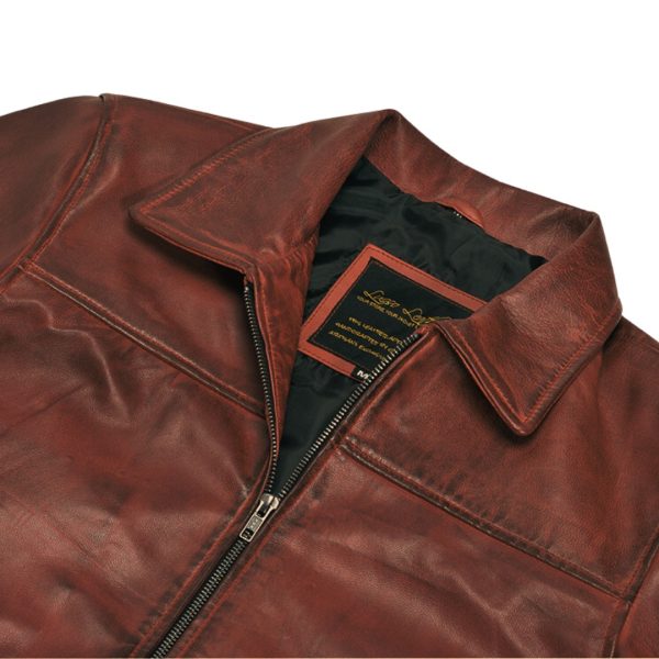Boyd’s Rust Leather Jacket with ribbed cuffs - Image 4
