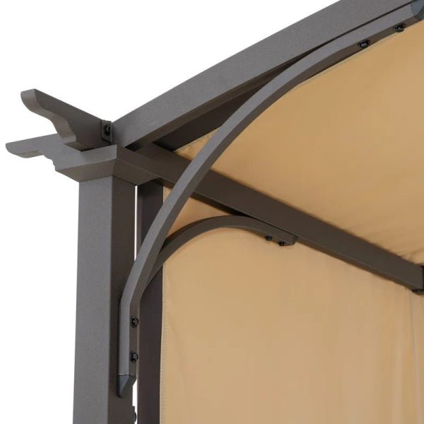 Lindt 9.5 X 11 Ft. Outdoor Steel Arched Pergola with Adjustable Canopy - Image 3