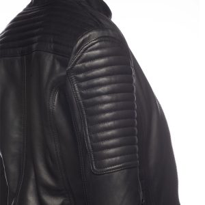 Maxine Noir Leather Jacket With Side Lacing - Image 5