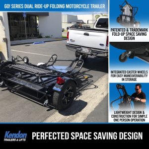 Go! Series Dual Rail Ride-Up Folding Motorcycle Trailer - Image 4