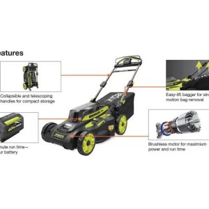 RYOBI 40V Brushless 20 in. Cordless Walk Behind Self-Propelled Lawn Mower with 6.0 Ah Battery & Charger - Image 4
