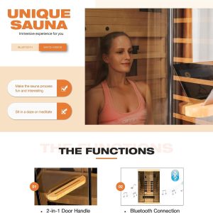 EROMMY Infrared Sauna 2 Person with Chromotherapy Heater for Home or Gym - Image 3