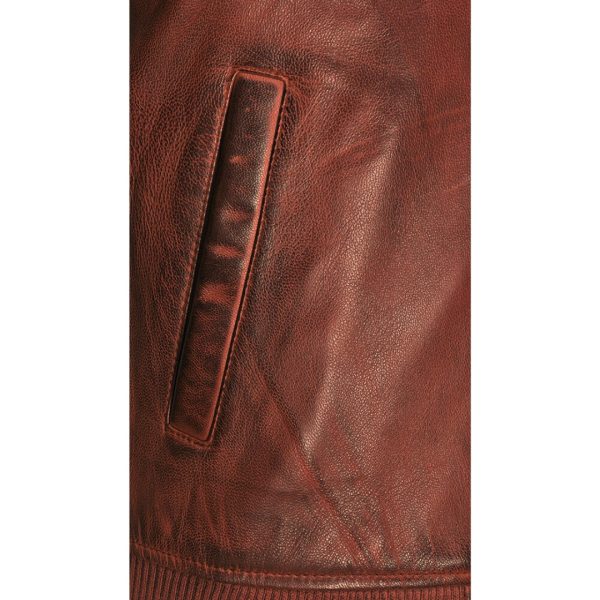 Boyd’s Rust Leather Jacket with ribbed cuffs - Image 6