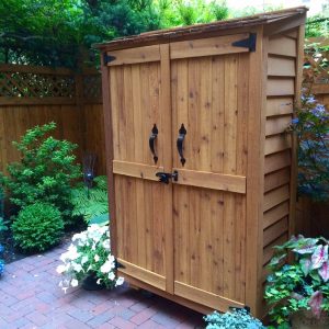 4 ft. W x 2 ft. D Garden Chalet Cedar Wood Tool Shed - Image 3