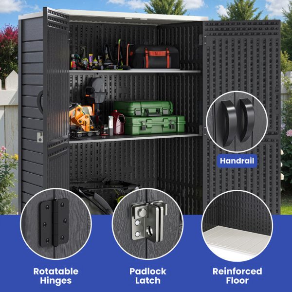 4 ft. W x 2 ft. D Polyethylene Plastic Vertical Tool Shed - Image 5