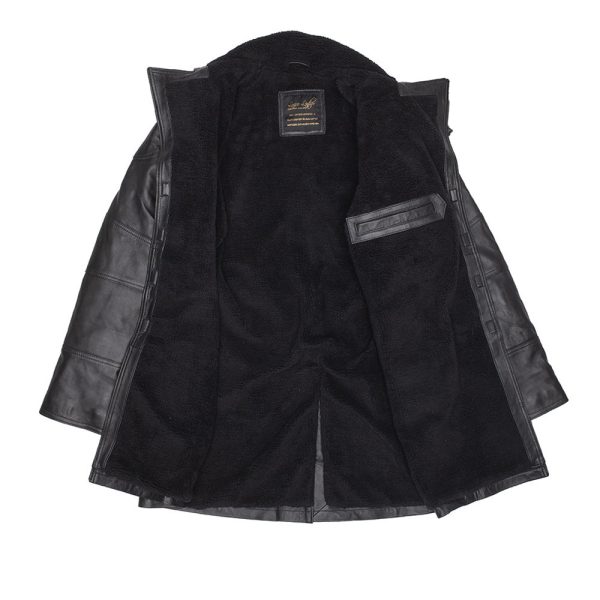 James’ Tempest Black Leather Trench Coat - Image 3