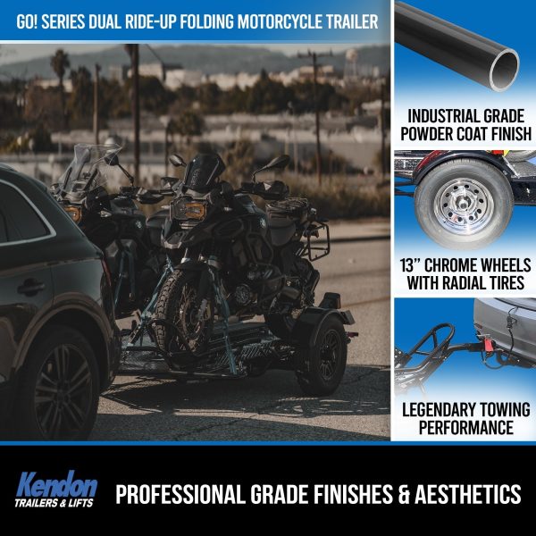 Go! Series Dual Rail Ride-Up Folding Motorcycle Trailer - Image 5