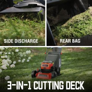 PowerSmart 40V 17-inch Cordless Brushless Electric Push Lawn Mower W/4.0Ah Battery and Charger - Image 3