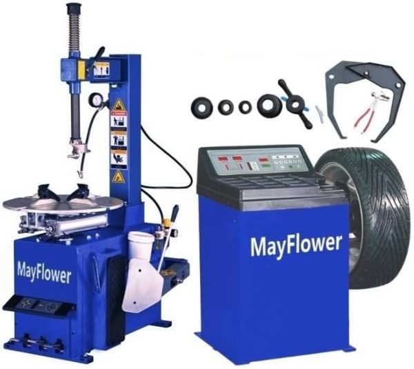 Mayflower - 1.5 HP Tire Changer Wheel Changers Machine Balancer Rim Clamp Combo 560 680/1 Year Full Warranty