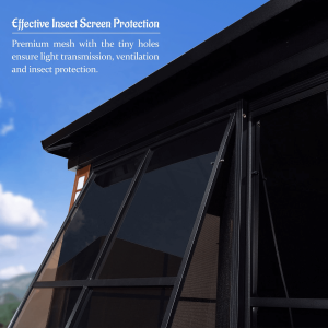 Hardtop Gazebo For Patio Screen House Backyard Sunroom With LED Lights Outdoor Aluminum Solarium Canopy 12′ x 14′ - Image 5