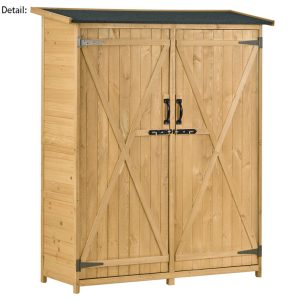 APERIL 5 ft. W x 2 ft. D Solid Wood Vertical Tool Shed