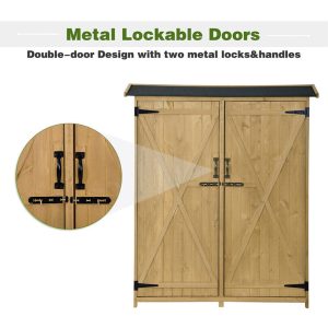 APERIL 5 ft. W x 2 ft. D Solid Wood Vertical Tool Shed - Image 11