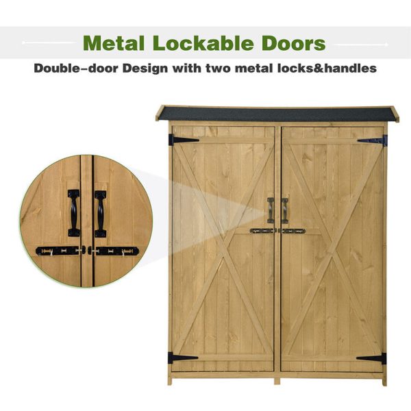 APERIL 5 ft. W x 2 ft. D Solid Wood Vertical Tool Shed - Image 11