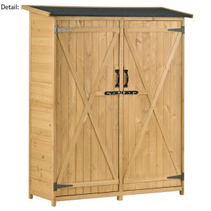 APERIL 5 ft. W x 2 ft. D Solid Wood Vertical Tool Shed - Image 3