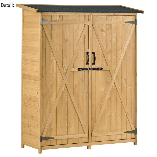 APERIL 5 ft. W x 2 ft. D Solid Wood Vertical Tool Shed - Image 2