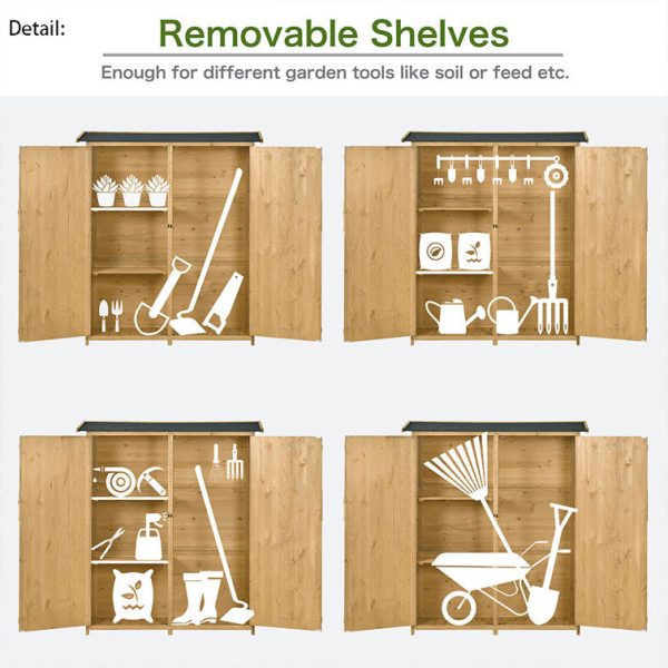 APERIL 5 ft. W x 2 ft. D Solid Wood Vertical Tool Shed - Image 13