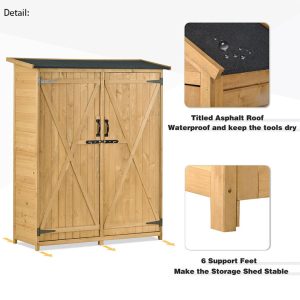 APERIL 5 ft. W x 2 ft. D Solid Wood Vertical Tool Shed - Image 9
