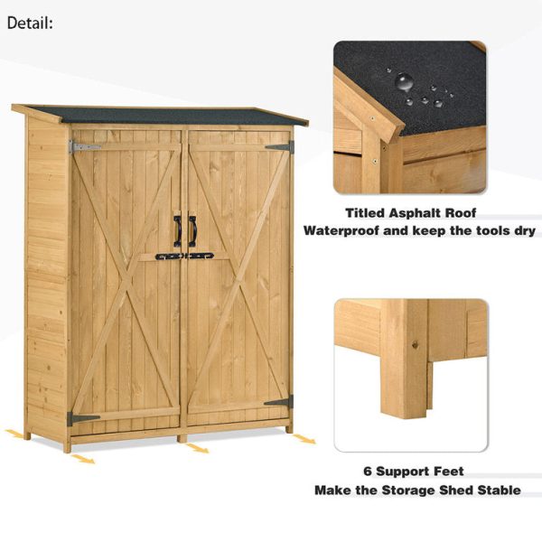 APERIL 5 ft. W x 2 ft. D Solid Wood Vertical Tool Shed - Image 9