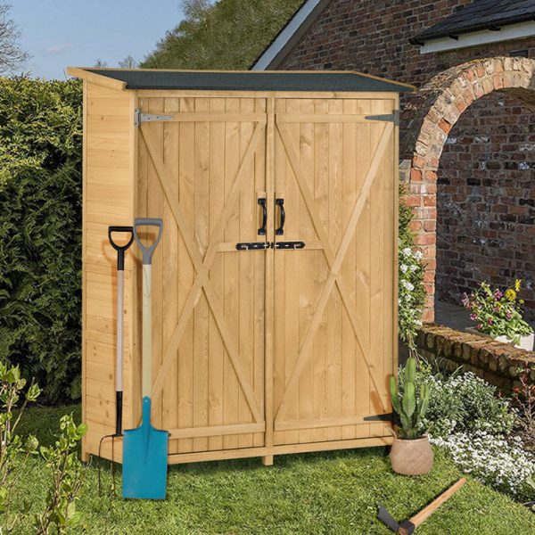 APERIL 5 ft. W x 2 ft. D Solid Wood Vertical Tool Shed - Image 4