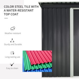 5 ft. W x 3 ft. D Metal Vertical Storage Shed - Image 3