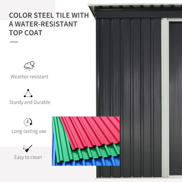 5 ft. W x 3 ft. D Metal Vertical Storage Shed - Image 3