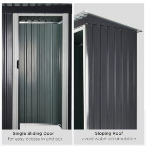 5 ft. W x 3 ft. D Metal Vertical Storage Shed - Image 6