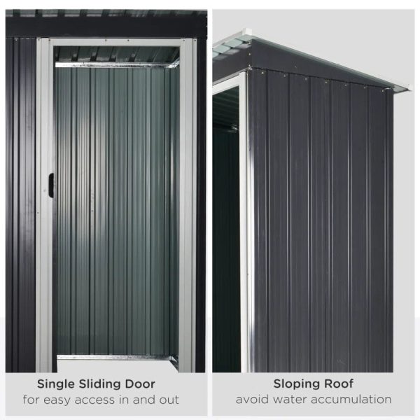 5 ft. W x 3 ft. D Metal Vertical Storage Shed - Image 6