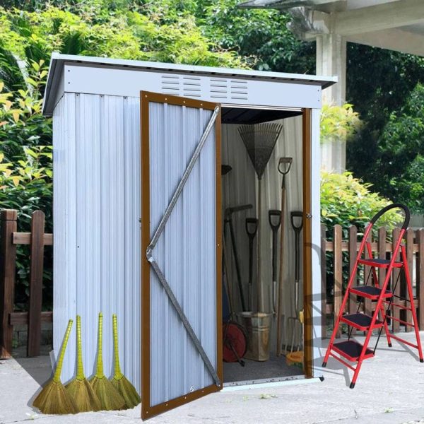 5 ft. W x 3 ft. D Metal Vertical Storage Shed - Image 5