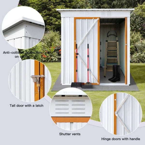 5 ft. W x 3 ft. D Metal Vertical Storage Shed - Image 7
