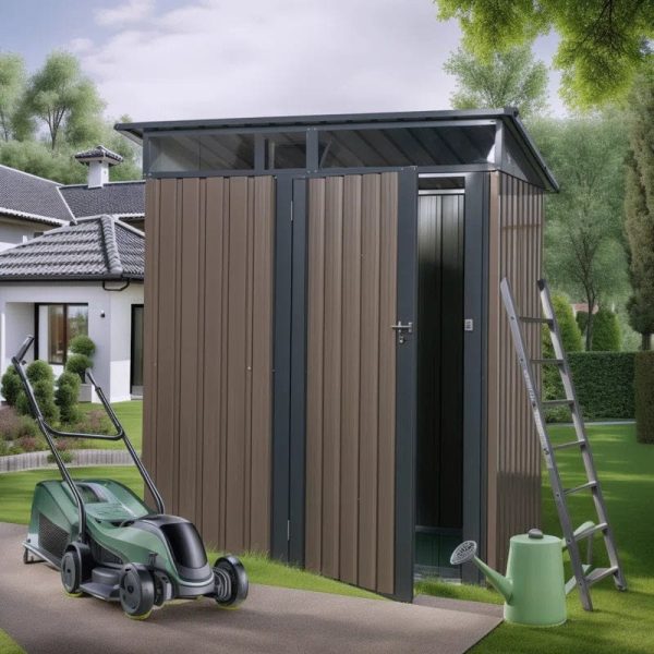 5 ft. W x 4 ft. D Metal Lean-To Storage Shed - Image 2