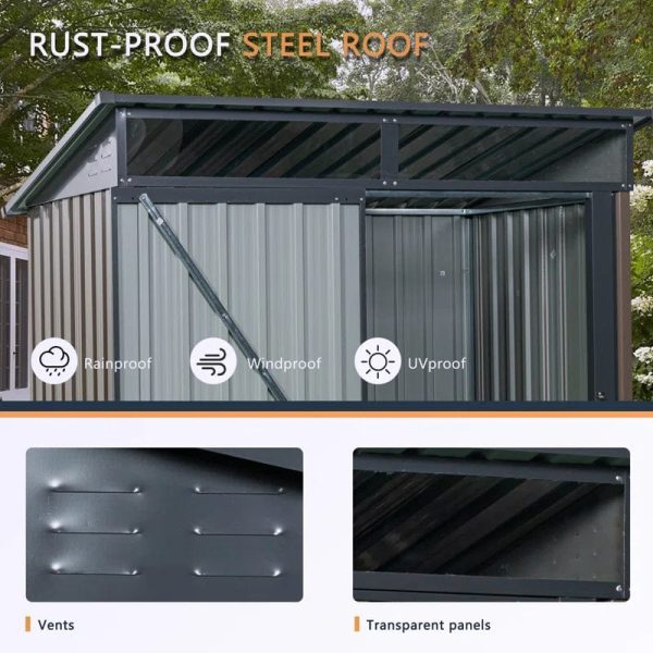 5 ft. W x 4 ft. D Metal Lean-To Storage Shed - Image 3