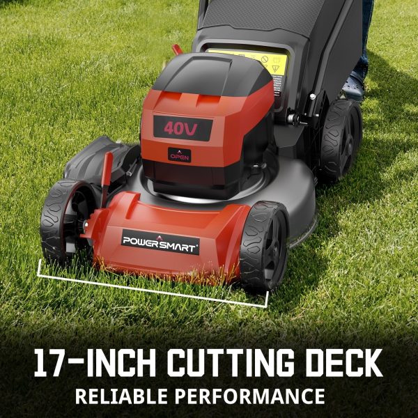 PowerSmart 40V 17-inch Cordless Brushless Electric Push Lawn Mower W/4.0Ah Battery and Charger - Image 6