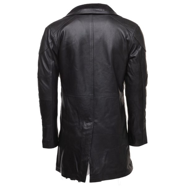 James’ Tempest Black Leather Trench Coat - Image 2