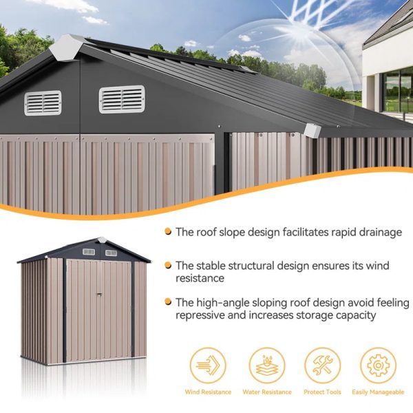 6.4 Ft. W X 4.0 Ft. D Steel Storage Shed With Door Lock And Floor - Image 2