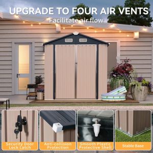 6.4 Ft. W X 4.0 Ft. D Steel Storage Shed With Door Lock And Floor - Image 5