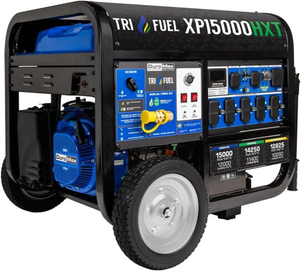 DuroMax 13000 Watt, Tri Fuel Portable Generator, w/ CO Alert