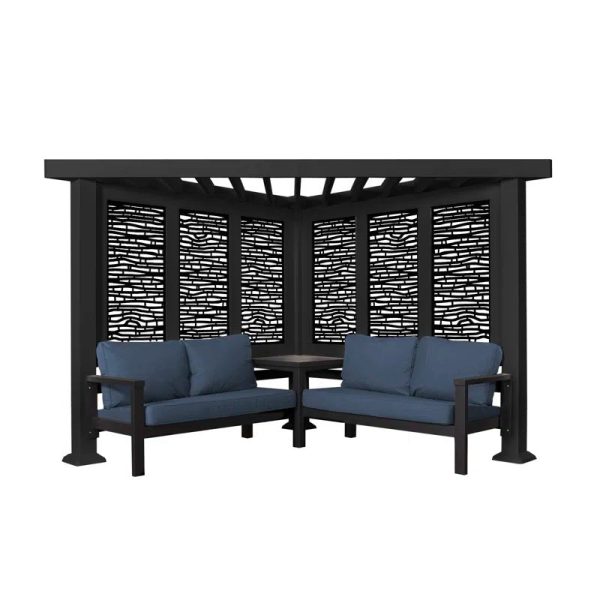 Glendale Modern Steel Pergola with Canopy / Finish: Red - Image 6