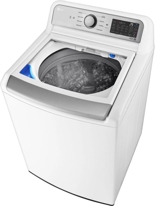 LG – 5.5 Cu. Ft. Smart Top Load Washer with TurboWash3D – White - Image 4
