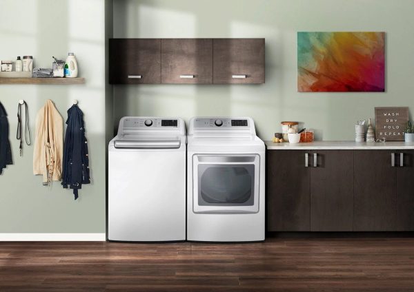 LG – 5.5 Cu. Ft. Smart Top Load Washer with TurboWash3D – White - Image 2