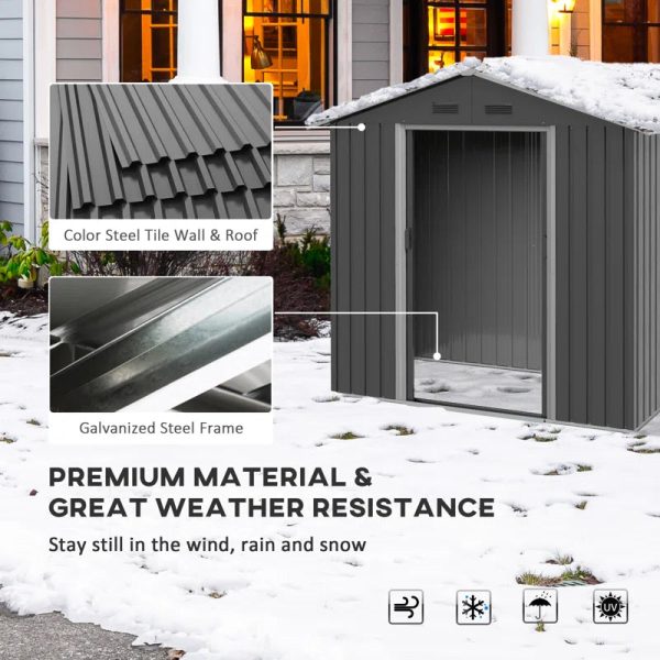6 ft. 4 in. W x 3 ft. 7 in. D Vertical Storage Shed - Image 6