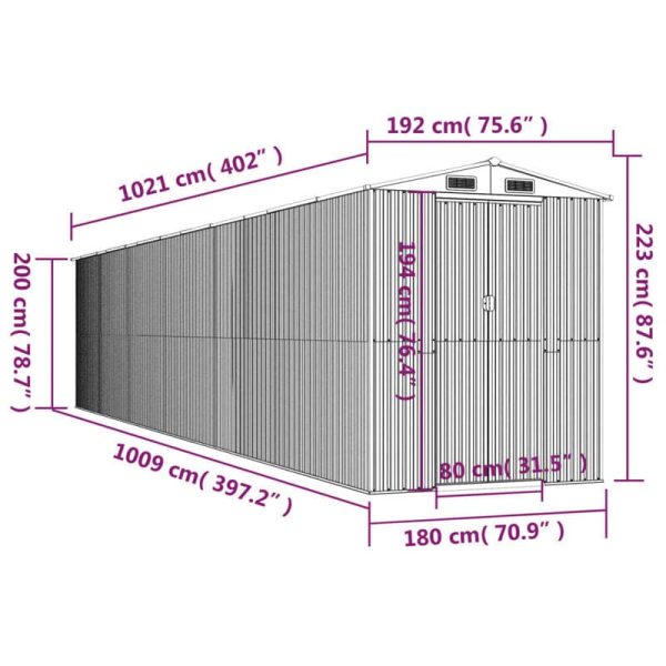 6 ft. W x 33 ft. D Metal Garage Shed - Image 9