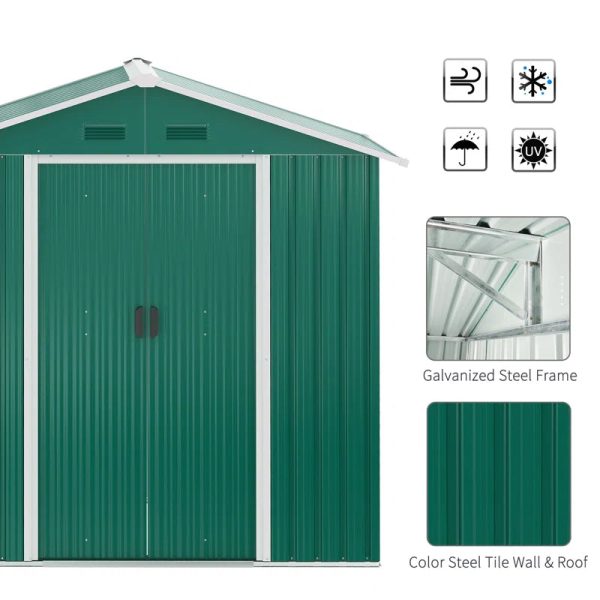 6 ft. W x 3 ft. D Galvanized Steel Vertical Storage Shed - Image 4