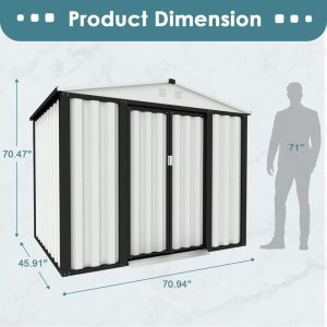 D Galvanized Steel Storage Shed 6 ft. W x 4 ft - Image 7