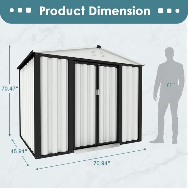 D Galvanized Steel Storage Shed 6 ft. W x 4 ft - Image 7