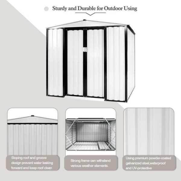 D Galvanized Steel Storage Shed 6 ft. W x 4 ft - Image 8