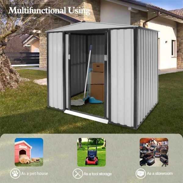 D Galvanized Steel Storage Shed 6 ft. W x 4 ft - Image 5