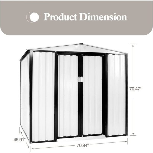 D Galvanized Steel Storage Shed 6 ft. W x 4 ft - Image 10